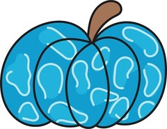 4” Blue Pumpkin Sticker Fall Harvest Halloween Decor DIY Scrapbooking