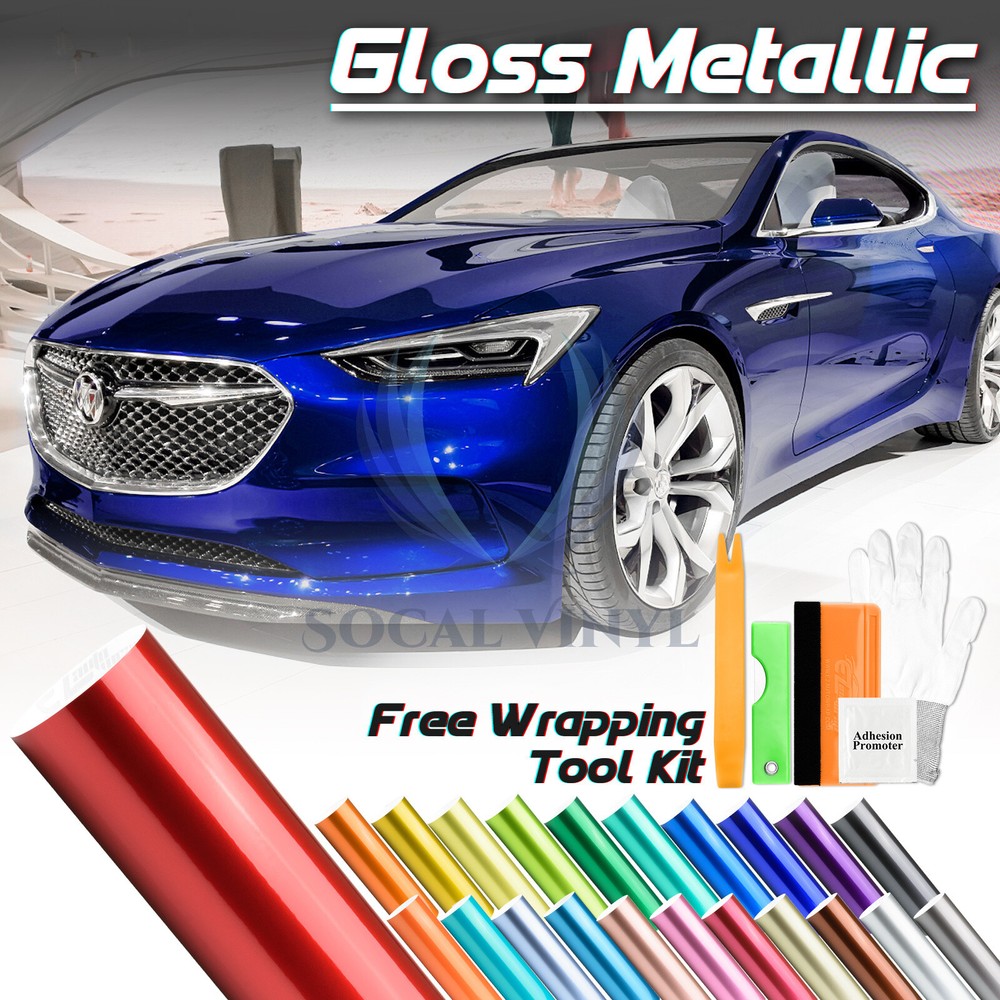 Gloss Metallic Glossy Candy Decal Car Vinyl Wrap Film Sticker Sheet Sparkle DIY