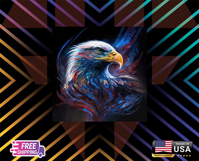 GLORIOUS BALD EAGLE+DECAL,WINDOW,WALL,COMPUTER,ETC+6YEARS+R LAMINATED+FREE STIC