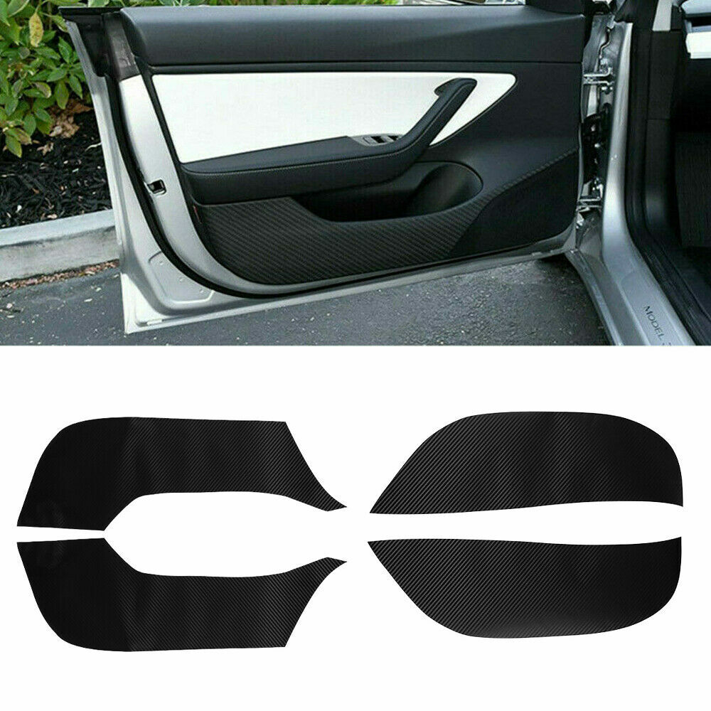 4x Door Panle Protector Anti Kick Scratch Cover Scuff Trim Sticker Carbon Fiber