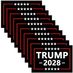10 Pack Donald Trump 2028 President Car Bumper Stickers Decals Multicolor