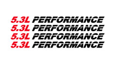 5.3L PERFORMANCE set of 4 Hood decals emblem – Fits Chevy Silverado GMC 53P 4PAK