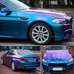 Chameleon Car Pearl Gloss Metal Glitter Chrome Vinyl Wrap Sticker Purple Blue US