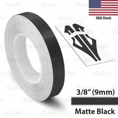 MATTE BLACK 3/8″ PIN STRIPE Car Model Motorcycle Decal TAPE Vinyl Sticker 9mm