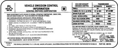 1973 Firebird 455-4V Super Duty Emission Decal (Code “PL”)