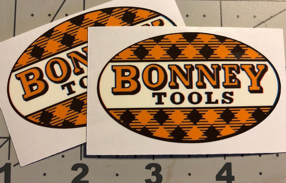 Bonney Tools Tartan Decals restore tool boxes vintage rat rod Set 2