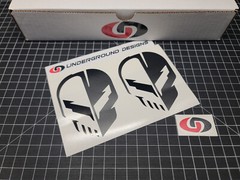 Corvette Skull Decals (2pk) Racing Warpaint Stickers C8 Style Stingray 6.2L LTX