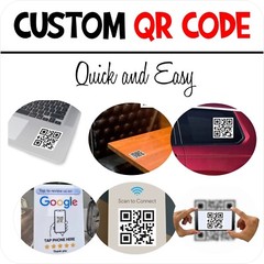 2 Pcs – Custom QR code – white background – LAMINATED