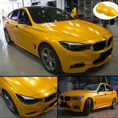 50FT X 5FT Full Car Wrap Yellow Pearl Metal Satin Matte Chrome Vinyl Sticker US