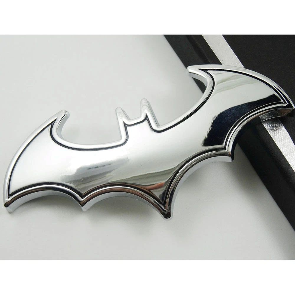 3D Metal Batman Dark Knight Batwing Sticker Decal Emblem Badge Car SILVER