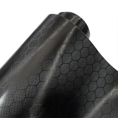 Black Honeycomb Fiber Grid Sticker Vinyl Wrap Film Decal 150cm Car Accessories
