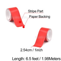 2x 1″ x 78″ DIY Red Racing Stripes Line Car Hood Vinyl Tape Sticker Body Decals