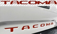 RED Tailgate Insert Letters Decal Vinyl Stickers for Toyota Tacoma 2016-2023