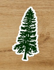 Cascadia Doug Flag Tree Premium Premium Vinyl Sticker Decal 4 inches