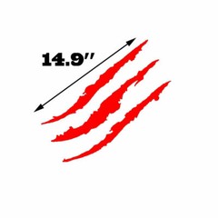 2Pcs Universal Fit Red Monster Claws Scratch Decal Sticker for Ford Chevy Dodge