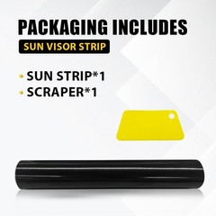 12*60inch Glossy Black Windshield Sun Vinyl Visor Banner Sticker Cover Blank US