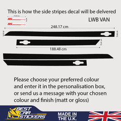 Side Racing Stripes For Ford Custom Vinyl Decals Van Stickers