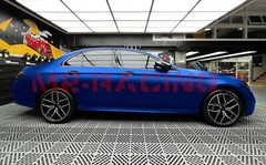 【Satin Chrome】 Dark Blue Matte Car Vinyl Wrap Sticker Air Release Sheet Film