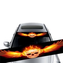 130x21cm Skull Head Graphic Sunshade Sticker Decal For Car Front Rear Windshield