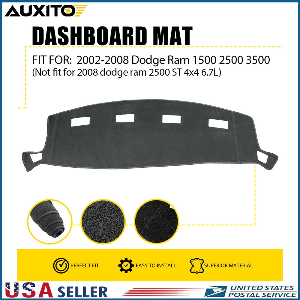 Fit 02-08 Dodge Ram 1500 2500 3500 Dashboard Dash Cover Mat Pad Black Gray Color