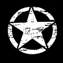 20” White Army Star Distressed Decal Car Hood Side Body Badge For Jeep Wrangler