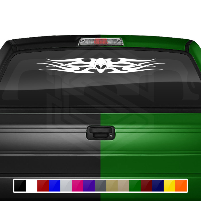 109-01 ALIEN Windshield Decal Window Sticker Vinyl Banner Design Alien Head