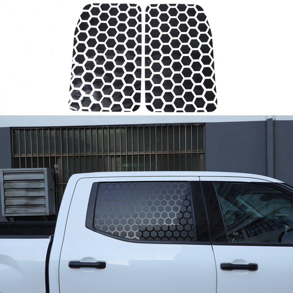 Honeycomb Rear Side Door Window Vinyls Decal Fits Toyota Tundra 2022-2026