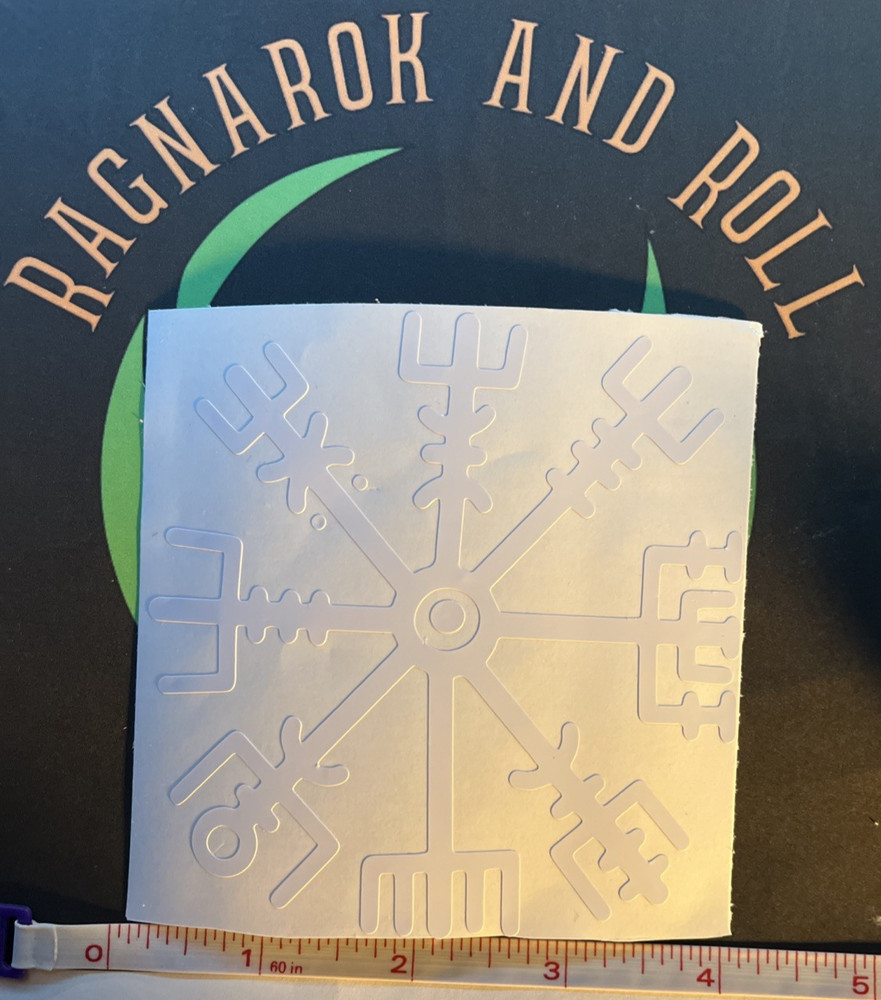 Vegvisir Permanent Vinyl Decal – 4″ – Glossy White – Indoor/Outdoor/Dishwasher