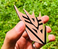 (2 PACK) ALUMINUM Transformers Autobots Decepticon Car Sticker Decal Emblem