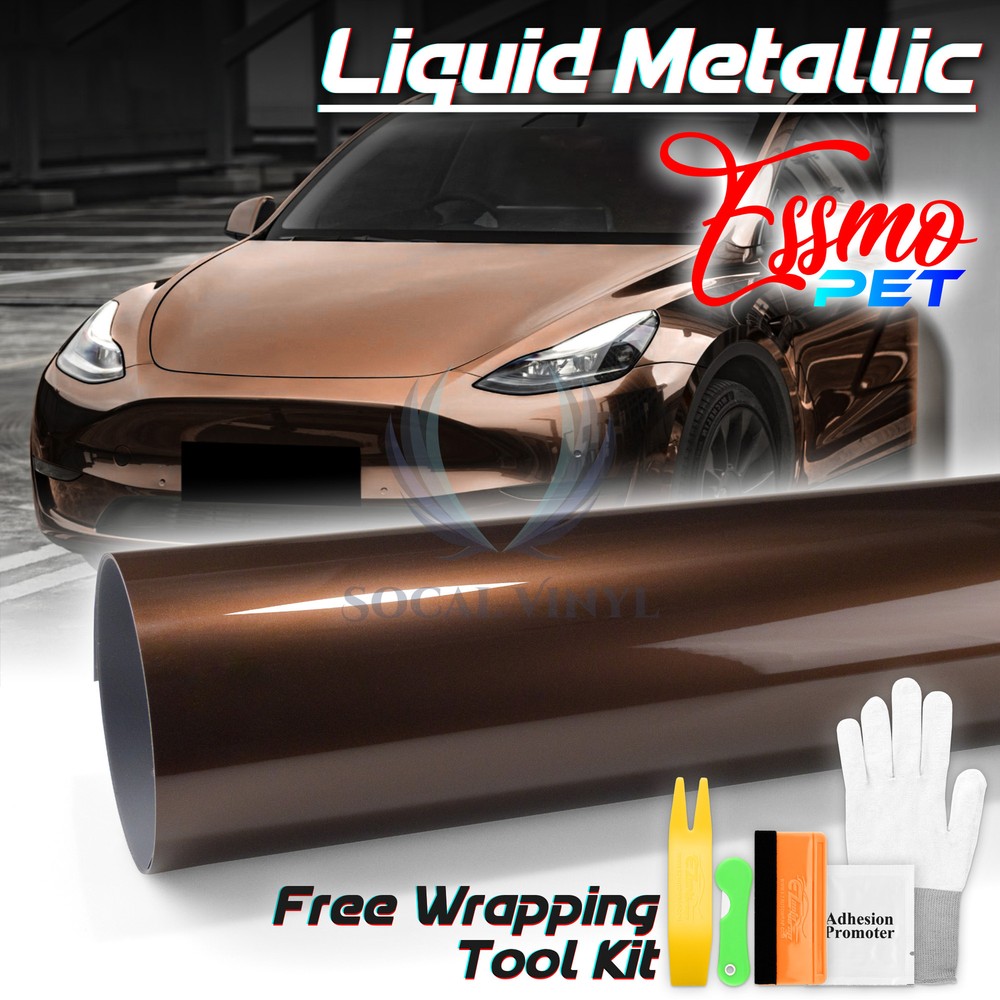 ESSMO PET Liquid Metallic Mocha Brown Car Vehicle Vinyl Wrap Decal Sticker