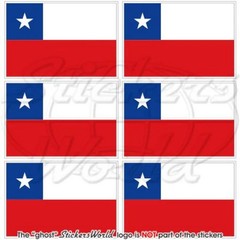 CHILE Chilean Flag 40mm (1.6″) Vinyl Bumper Stickers Decals x6