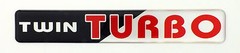 Twin Turbo Emblem RED/BLACK/SATIN CHROME SUPER SIZED