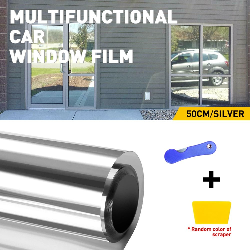 Window Mirror Uncut Roll 50% Tint Film Office Glass Silver/Black 20″ x 10FT M