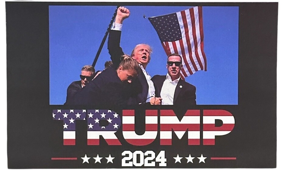 3×5 Inch Rectangle President Donald Trump MAGA 2024 Political Sticker Decal