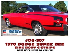 GE-QG-567 1970 DODGE CORONET SUPER BEE REVERSE C STRIPE DECAL KIT