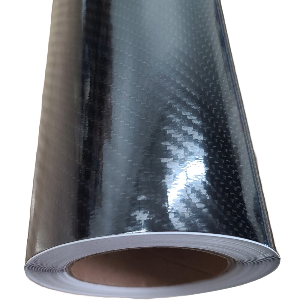Gloss 6D Black Carbon Fiber CF Large Pattern Vinyl Car Auto Wrap Sticker Decal