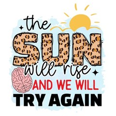 Mental Health Sticker Try Again Aware Suicide Depression Kind Mind (4 Inches)
