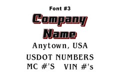 Custom Business Truck Lettering | Company + Town, State + US DOT Numbers & more