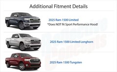 1500 SST H.O. Hood Emblem Overlay Decals for 2025 Ram 1500 Limited & Tungsten