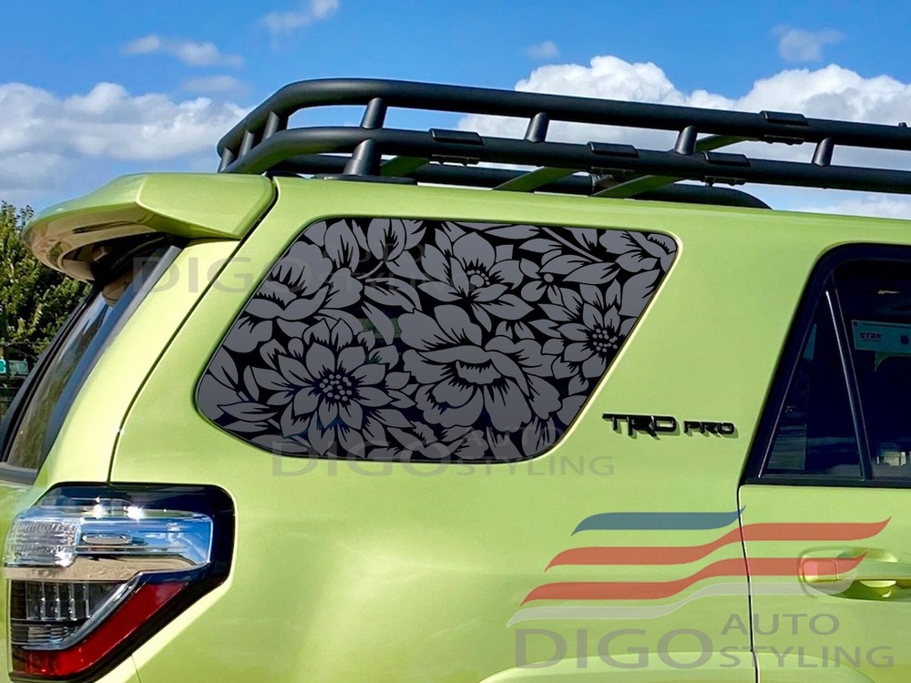 Fits 2010-2024 Toyota 4RUNNER Quarter Window Floral Flowers Decal Sticker