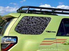 Fits 2010-2024 Toyota 4RUNNER Quarter Window Floral Flowers Decal Sticker