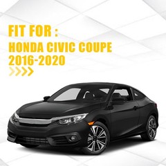 Chrome Delete Blackout Window Trim For Honda Civic Coupe 16-20 Glossy Black 1-10
