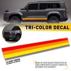Classic Retro Style Stripe Tri-Color Decal Sticker skirt Side Fit Toyota/Lexus