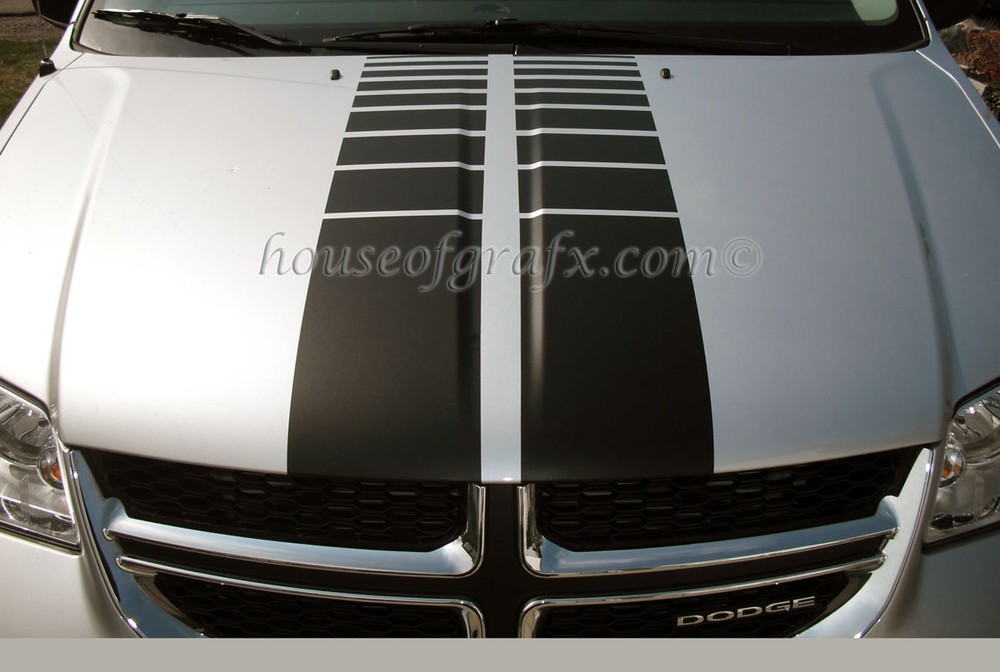 Hood Strobe Strobes Faded stripes graphics decals stripes Fit Dodge Caravan
