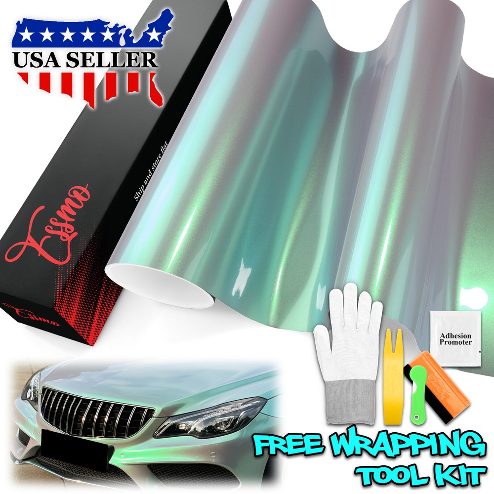 ESSMO PET Space Candy Gloss Gray Green Car Vehicle Vinyl Wrap Decal Sticker