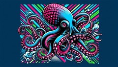 Pop Art Animal Sticker (3 Inch) Vibrant Neon Octopus Tentacles Ocean Light Rays!