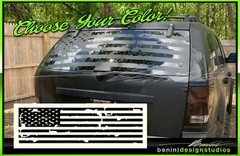 AMERICAN FLAG SUV Back Window Decal UNIVERSAL Fit Escalade Suburban Tahoe Blazer