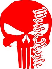 Punisher Skull We the People Patriotic Vinyl Decal Multiple Colors and Sizes