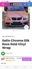 Vinyl Frog Satin Chrome Silk Rose Gold Vinyl Car Wrap 5×10 ft