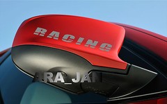 RACING Vinyl Decal sport sticker logo mirror SILVER logo.